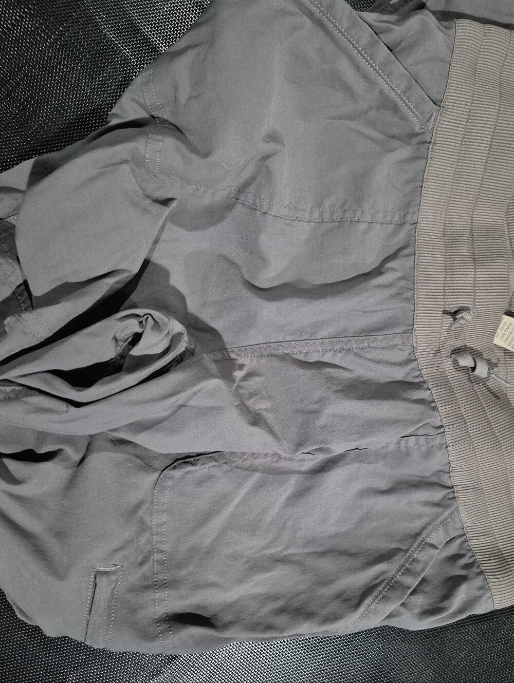 Womens Gray Elastic Waist Pants